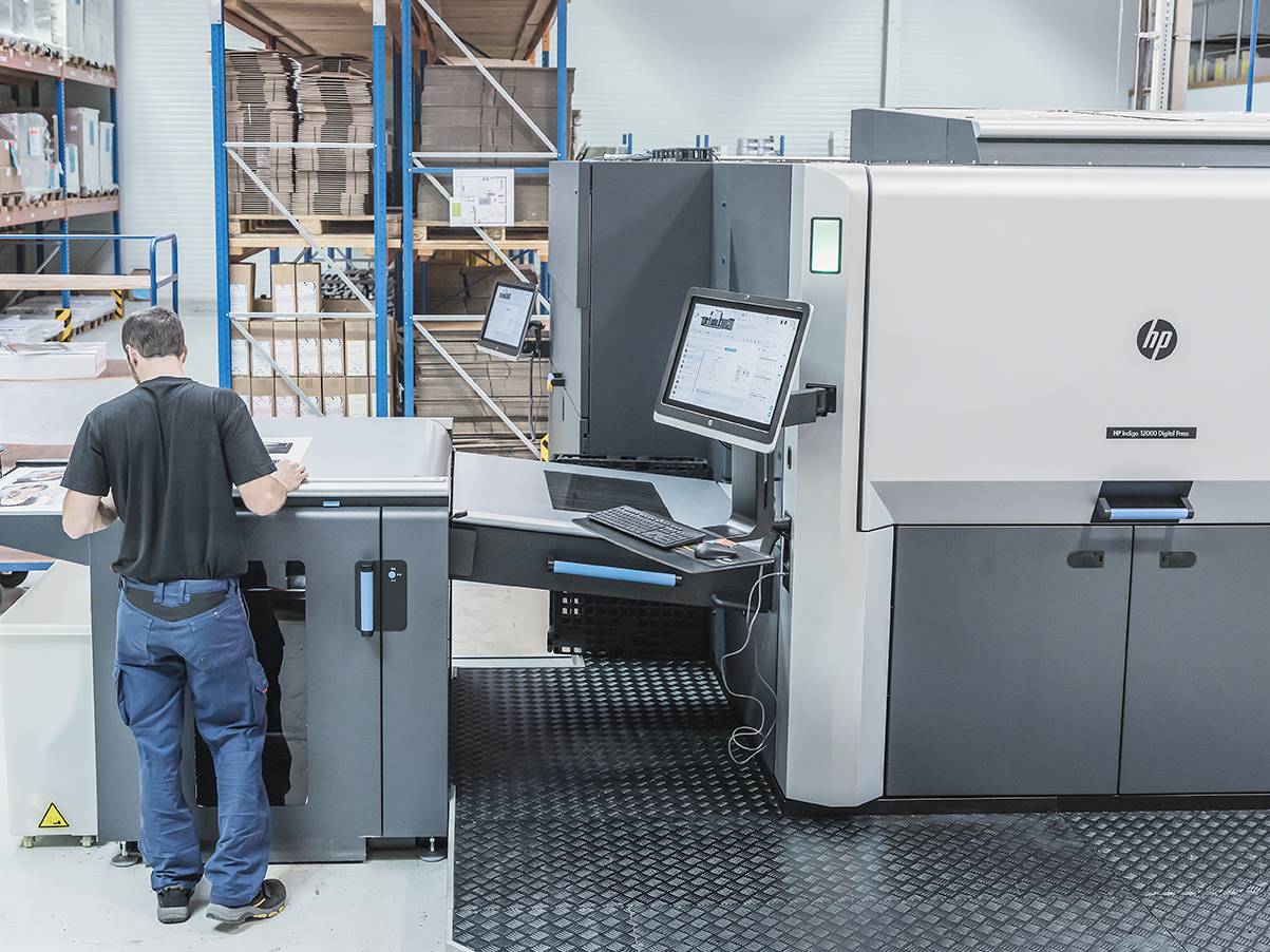 Digitaldruckmaschine in der Produktion